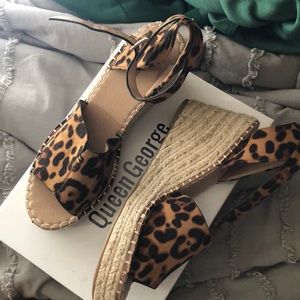 Leopard print wedges- Queen George